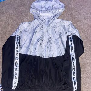 Quarter zip, marble windbreaker!